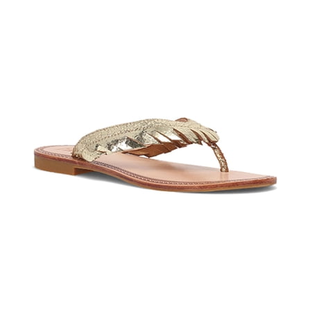 Frye Women's Ava Fringe Sandals Gold 9 M