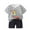 Black, variant on Zwiiyzr 3M-6Y Summer Toddler Baby Clothes Set Boy Cute Printed Round Neck Short Sleeve Shorts Set Black