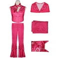 thumbnail image 1 of Disfraz de muñeca de película para niñas, traje de festival con cuello en V y estampado de estrellas (150) 3 piezas, 1 of 9