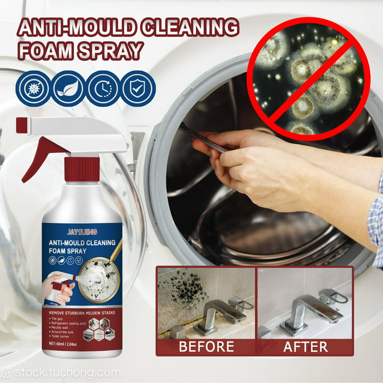 Rkzdsr Anti-Mould Spray & Cleaner Powerful Multi-Purpose Foam Cleaner Removes Stains from Walls, tiles, Silicone Seals Mold and Mildew Remover 60ml