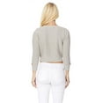 thumbnail image 4 of YEMAK Women's Cherry Pompom 3/4 Sleeve Cropped Honeycomb Knit Cardigan Sweater MK3515-OATMEAL/ORANGE-M, 4 of 5
