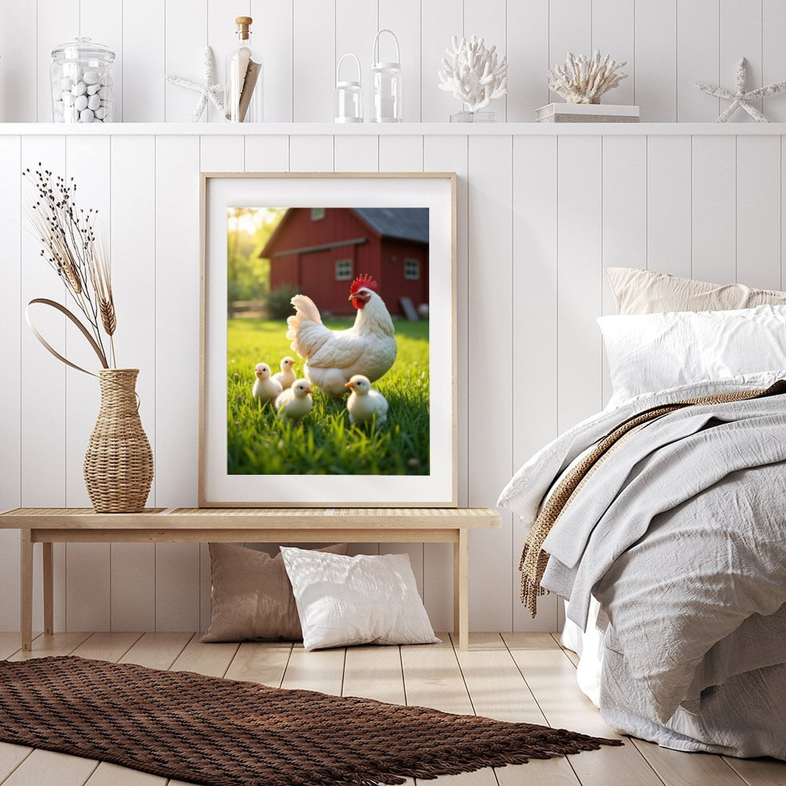 Diamond Art Kits for Adults - 5d Hen And Chicks Farm Scene Diamond Painting for Adults, Diamond Art for Adults Beginners, Diamond Painting Kits for Adults for Home Wall Decor