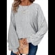 thumbnail image 2 of Suéter Básico Tipo Túnica para Mujer, Talla Grande, Larga, Holgado, Elegante, Cuello Redondo. Gris XXXL, 2 of 8