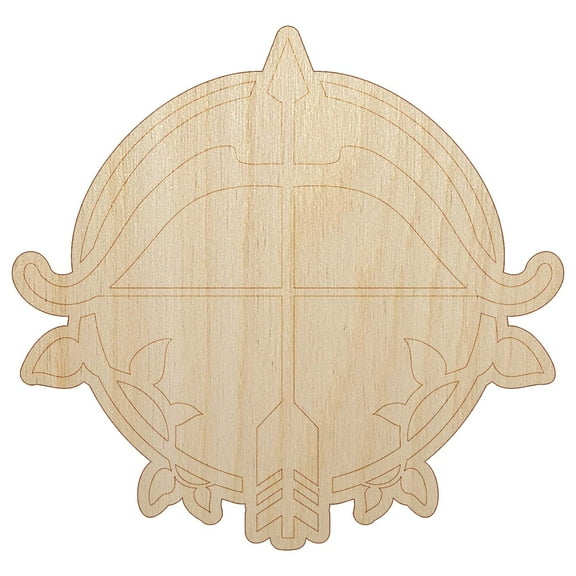 Ranger Hunter Bow with Vines Gaming Wood Shape Unfinished Piece Cutout Craft DIY Projects - 4.70 Inch Size - 1/8 Inch Thick