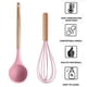 thumbnail image 3 of Utensilios de cocina del silicón de la cocina, sistema del utensilio de cocina de 2 piezas, utensilios de cocina de madera fáciles de limpiar, 3 of 5