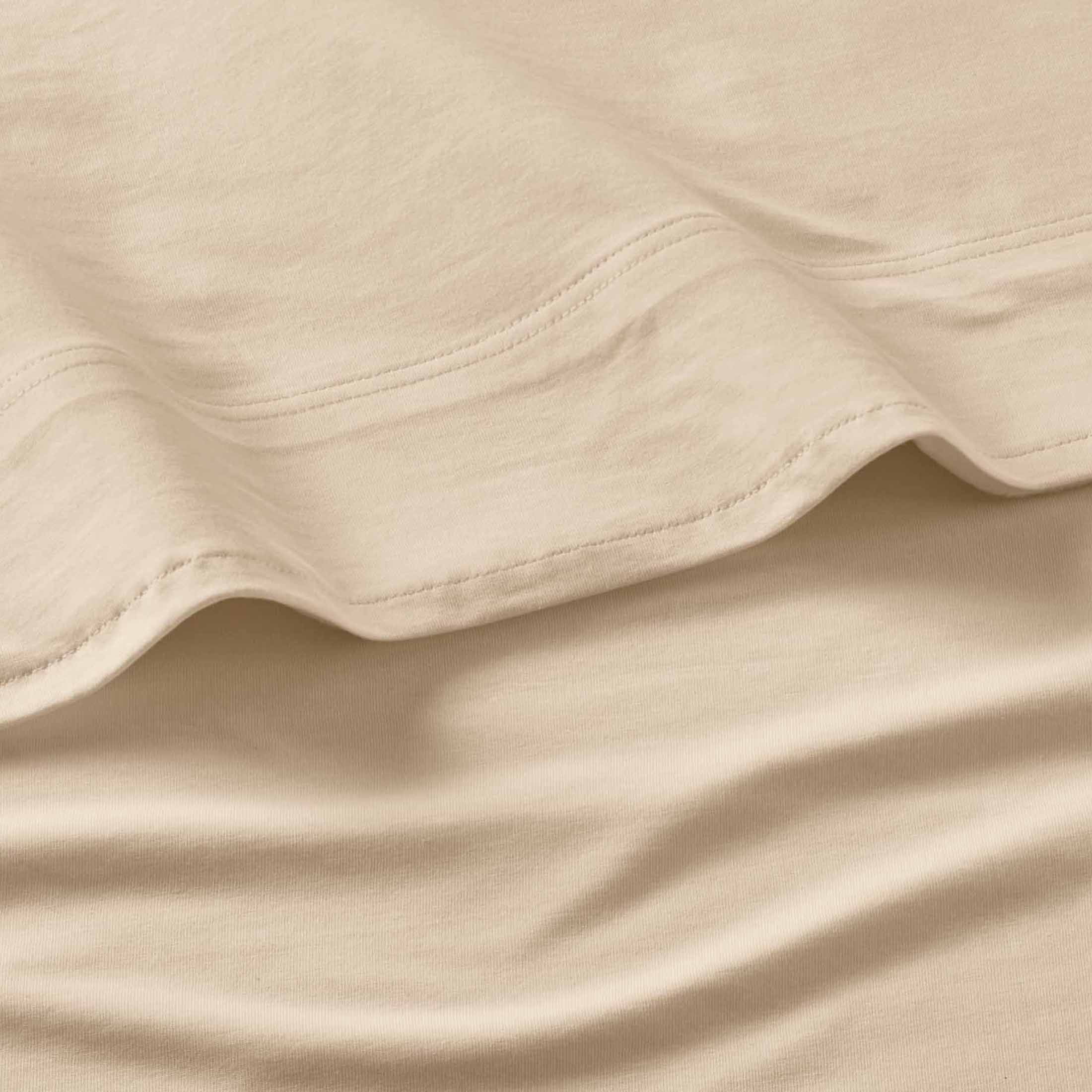 Better Homes & Gardens 3 -Piece Papyrus Beige Adult Jersey Sheet Set, Twin