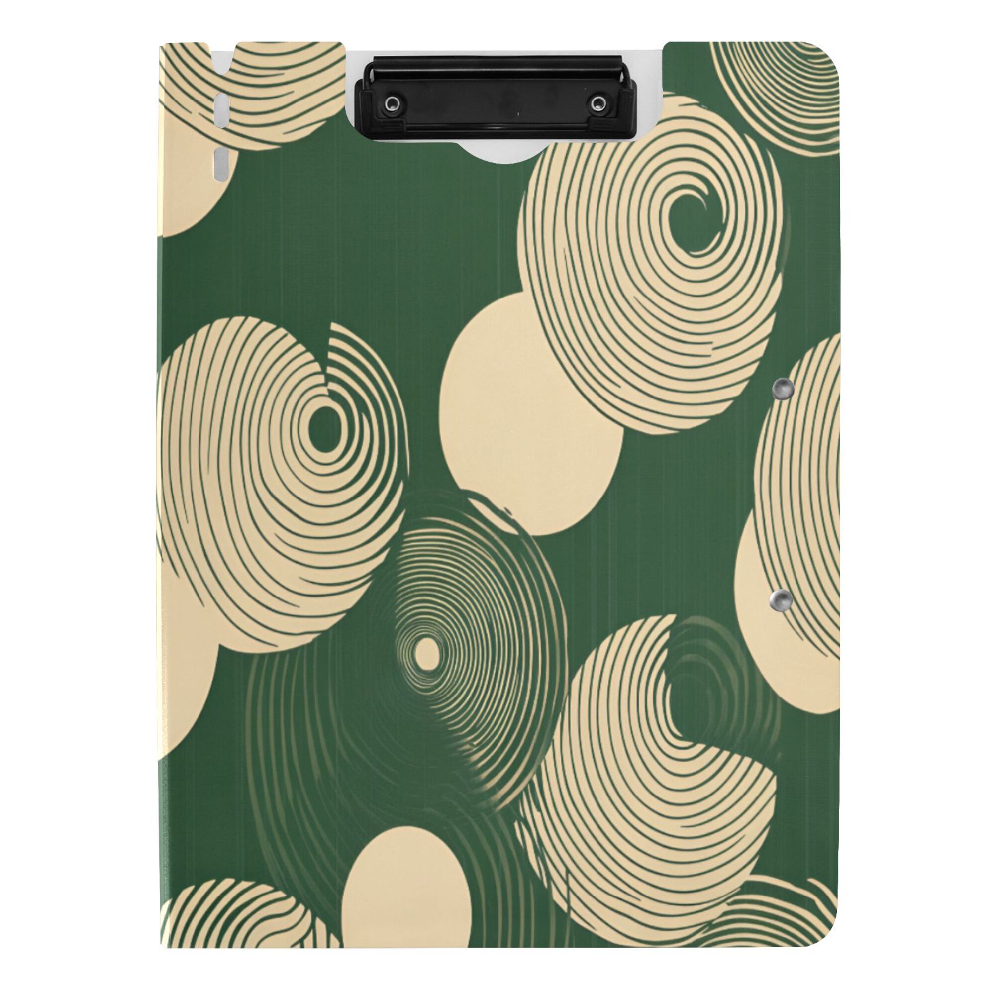 FORMRS A4 Clipboard Folder with Pen Holder Horizontal Foldable School Office Binder, Beige Abstract