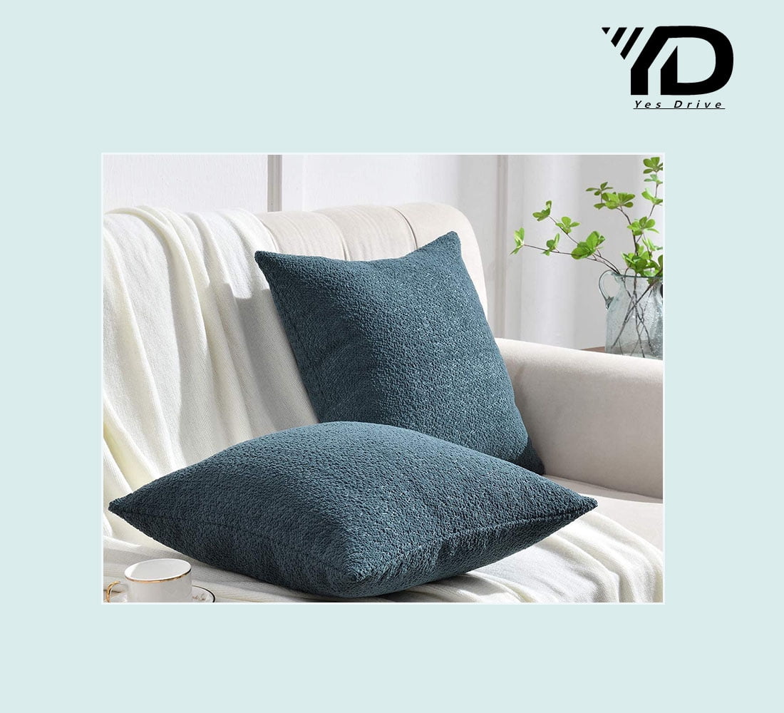 Picture of Set of 2 Cozy Textured Throw Pillow Covers for Couch and Bed - Walmart.com