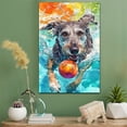 thumbnail image 2 of Irish Wolfhound Dog Playing Swimming Stretched Canvas Size 8x12 – Sports Dog, Perfect for Animal Lovers, Irish Wolfhound Dog Canvas, Swimming Canvas Size Wall Art, 2 of 5