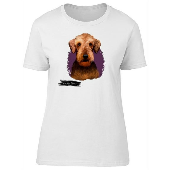 Airedale Terrier Watercolor Dog T-Shirt Women -Image by Shutterstock, Female Small