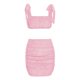 thumbnail image 2 of VISgogo, traje de falda para mujer, Color sólido, plisado, correa de doble cara, chaleco ajustado con tirantes + falda de cintura alta, conjunto sencillo de dos piezas VISgogo  moda, 2 of 6