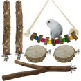 thumbnail image 3 of Juguetes de madera de pájaros pequeños libres de olores 6 piezas juguetes para loros Budgies macaws Feliz Sencillez, 3 of 5