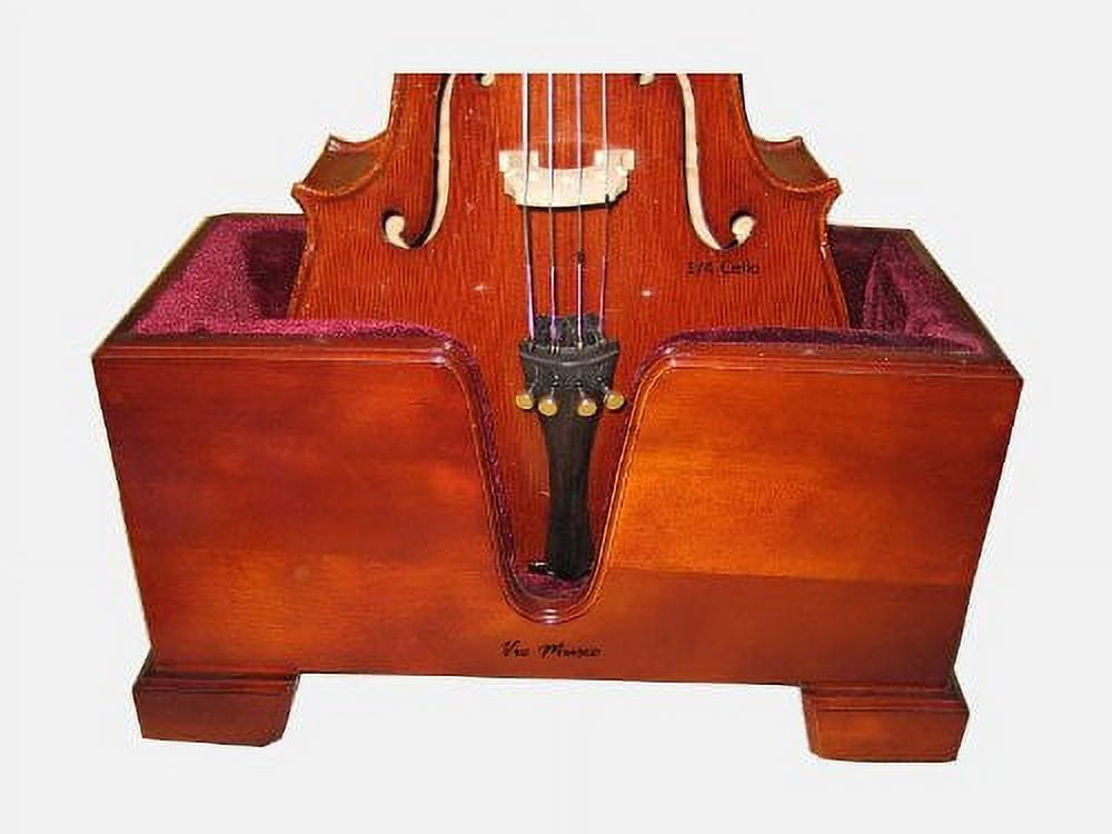Vio Music Cello Wooden Stand Burgundy Velvet Plush Cushions