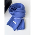 thumbnail image 2 of 2025 Fashion Winter Scarf - Winter Wool Knitted Scarf Women Men Solid Color Ribbed Knit Long Neck Scarf Soft Warm Collar Scarf 64.96'',Color:Blue1, 2 of 4