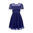 thumbnail image 3 of Gvdentm Girls Contrast Mesh Long Sleeve High Waist A Line Easter Dress Size 5-16 Years(Dark Blue,9-10 Years), 3 of 4