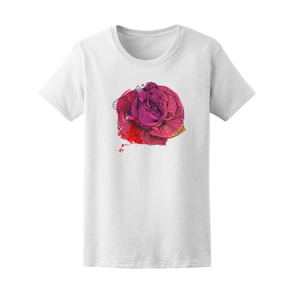 Beautiful Watercolor Rose Tee Women's -Image by Shutterstock