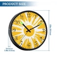 thumbnail image 3 of Voice Activated Clock with Glow Light 12 Inch Large Silent Wall Clock Battery Operated for Home Decor Yellow Sun Rays, 3 of 8