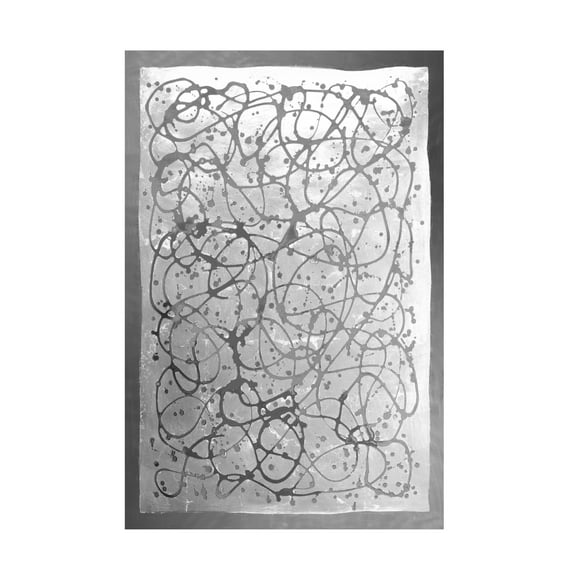 Canvas Wall Art - Vanna Lam 'Graffiti in Silver I' Wall Art for Living Room, Bedroom, or Office Décor by Trademark Fine Art - 12 x 19 Inches