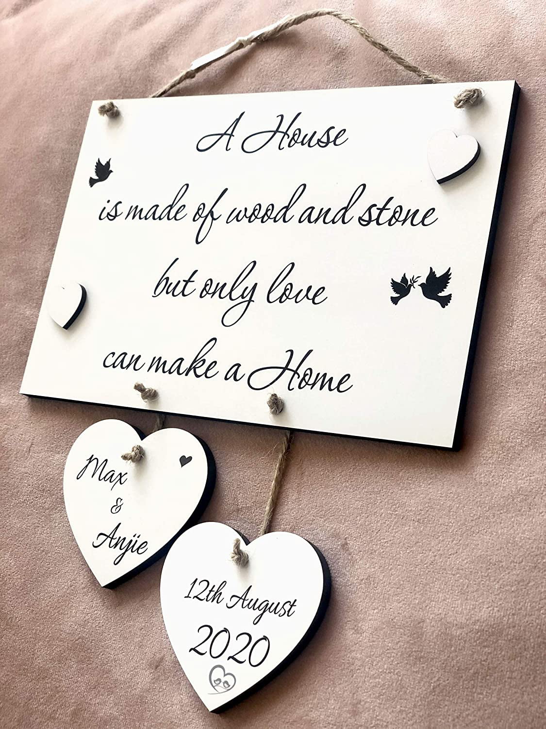 MissyJulia Ltd Wooden Plaque New Home Gift Housewarming Personalised Gift W142 