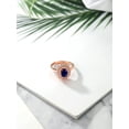thumbnail image 4 of Gem Stone King 18K Rose Gold Plated Silver Oval Blue Sapphire Halo Engagement Ring for Women (3.00 Cttw, Gemstone September Birthstone, Oval 8X6MM, Size 9), 4 of 4