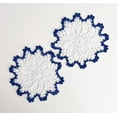 thumbnail image 4 of Fennco Styles Handmade Crochet Cotton Whirlwind Two-Tone Doily 6" Round, 2-Piece - Royal Blue Drink Coaster for Everyday Use, Holiday, Farmhouse Décor, Cocktail, Tea Party, Special Occasion, 4 of 7