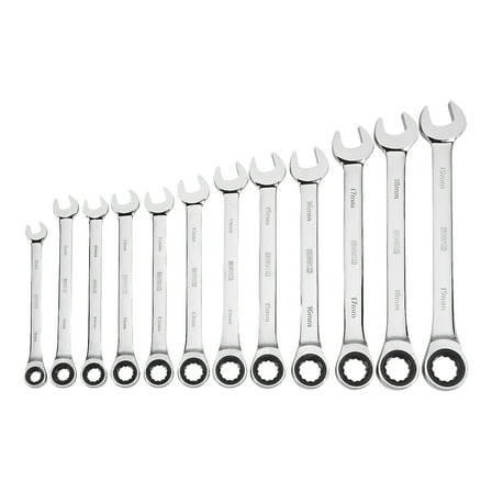 Klutch Ratcheting Wrench Set, 12-Pc., Metric: 8-19mm