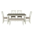 thumbnail image 4 of Linon Jane 6 Pce Upholstered Dining Set with Bench in Vanilla White/Gray Wood, 4 of 16