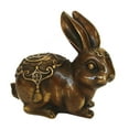 thumbnail image 2 of Pair of Brass Metal Copper Rabbit Statue, 2 of 3
