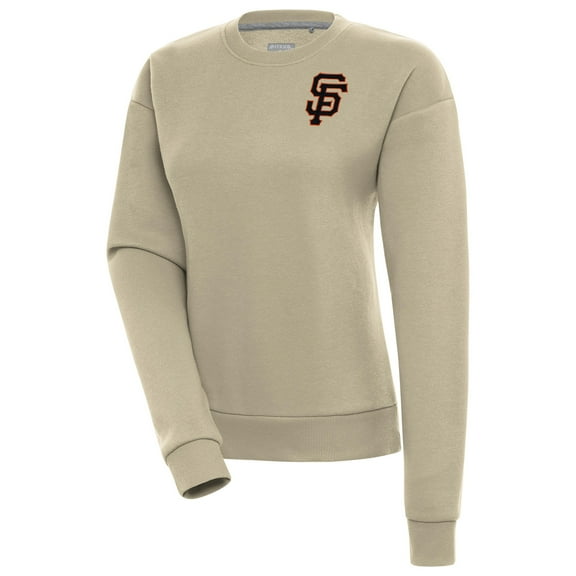 Women's Antigua Khaki San Francisco Giants Victory Pullover Sweatshirt