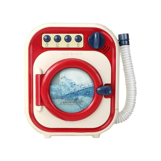 Mini Machine à Laver Jouet, Jeu de Lessive Réaliste avec Musique et Tourbillon d'Eau, Ensemble Éducatif de Jeu de Rôle pour Enfants