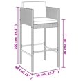 thumbnail image 4 of vidaXL 7 Piece Garden Bar Set with Cushions Grey Poly Rattan, 4 of 4