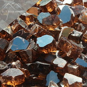 Fire Pit Glass - Copper Reflective Fire Glass 1/2" - Reflective Fire Pit Glass Rocks - Blue Ridge Brand™ Reflective Glass for Fireplace and Landscaping 3, 5, 10, 20, 50 Pounds