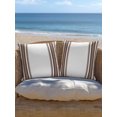 thumbnail image 5 of Outdoor Pillows Waterproof, Brown Striped Throw Pillows with Inserts Included, Stripes Farmhouse Modern Indoor Outdoor Decorative Lumbar Pillow for Bed/Couch/Patio 16"x16", 1Pcs, 5 of 8