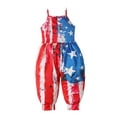 thumbnail image 1 of Body De Bebé Canastilla Onesies Para Niñas Pequeñas Verano Día De La Independencia Mameluco Sling Sin Mangas Espalda Descubierta Mono Corto Rojo Odeerbi LM103-4173, 1 of 8