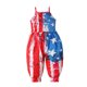 thumbnail image 1 of Body De Bebé Canastilla Onesies Para Niñas Pequeñas Verano Día De La Independencia Mameluco Sling Sin Mangas Espalda Descubierta Mono Corto Rojo Odeerbi LM103-4171, 1 of 8