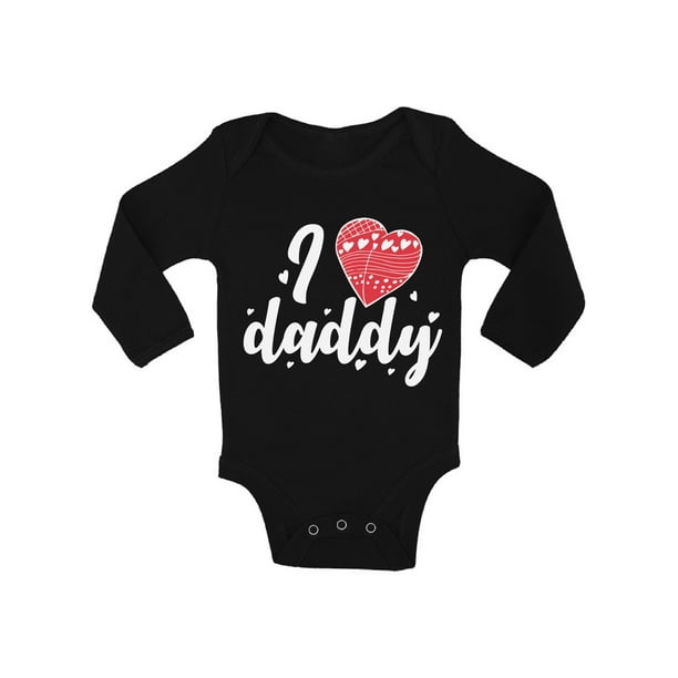 Awkward Styles Love Daddy Long Sleeve Baby Bodysuit Lovely Red Heart One Piece Babies Clothes I Love Daddy Baby Girl Clothing I Love Daddy Baby Boy Birthday Party Clothes Best Dad Ever