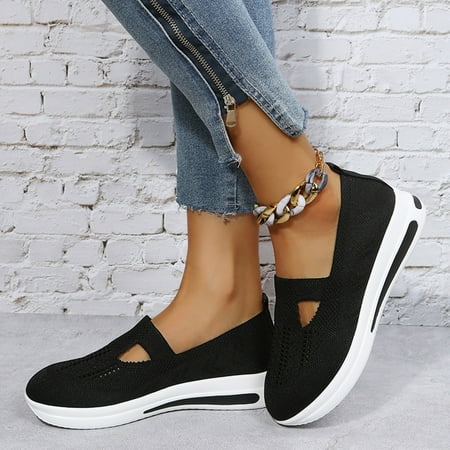 

Ladies Fashion Solid Color Mesh Breathable Thick Sole Comfortable Casual Sneakers