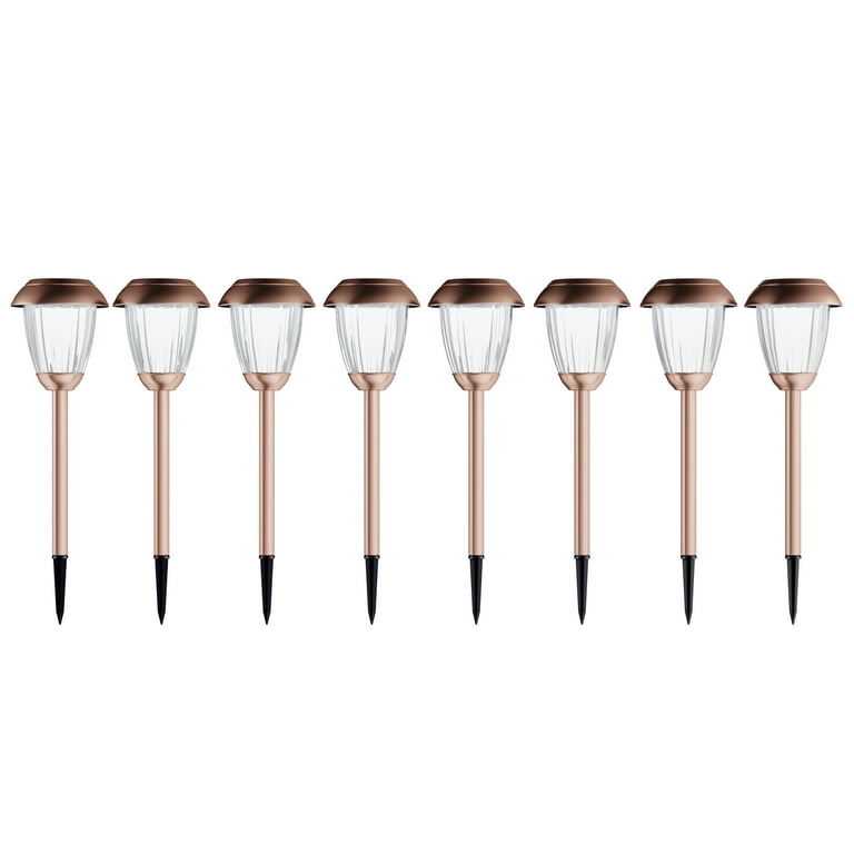 Solar Powered Lights (Set of 4)- LED Outdoor Stake Spotlight Fixture for Gardens, Pathways, and Patios by Pure Garden-Copper Solar Powered Lights (Set of 4)- LED Outdoor Stake Spotlight Fixture for Gardens, Pathways, and Patios by Pure Garden-Copper