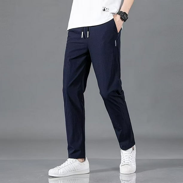 Pantalones negros con forro polar para hombre, otoño e invierno, estilo coreano, tallas grandes, ajustados, rectos, casuales