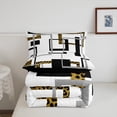 thumbnail image 4 of YST Ensemble de Couette Moderne Taille Complète, Literie Rayée Noire et Blanche, Ensemble de Couette Imprimé Léopard, Courtepointe Réversible Minimaliste avec 2 Taies d'Oreiller Décoration de Chambre, 4 of 5