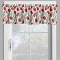 thumbnail image 4 of Ambesonne Floral Valance & Curtain, Poppy Flower Branches Print, 55"x30", Vermilion Off White, 4 of 7