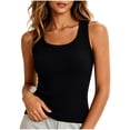 thumbnail image 5 of Aboser Womens Basic Tank Tops Ribbed Knit Undershirt Summer Casual Sleeveless Shirts Soft Square Neck Tanks Stretch Slimming Layering Tees, 5 of 8