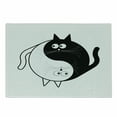 thumbnail image 1 of Ying Yang Cutting Board, Cats Cuddle Hugging Unity Ying Yang Sign Cartoon Animals Feng Shui, Decorative Tempered Glass Cutting and Serving Board, Small Size, Black White, by Ambesonne, 1 of 1