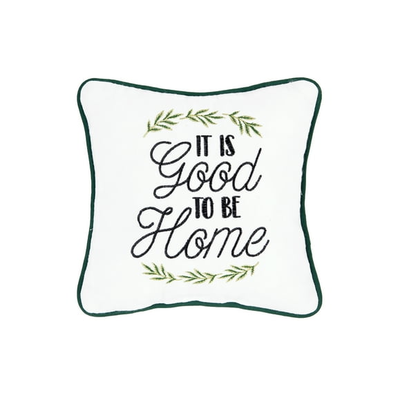Good To Be Home Embroidered Small/Petite Accent Pillow, 10" x 10"