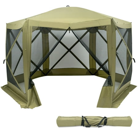 Gymax Portable Pop Up 6 Sided Canopy Instant Gazebo Screen Tent