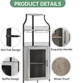 thumbnail image 4 of Industrial-style wine gabinete para de esquina bar: five-tier detachable rack con barn door, LED light, y glass holder - estilo rural muebles, 4 of 7