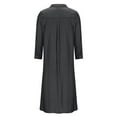 thumbnail image 6 of AherBiu Maxi Dresses for Women Plus Size Long Sleeve Lapel V Neck Business Casual Shirt Tall Dress, 6 of 7