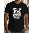 thumbnail image 1 of Proud Mom Casual T-Shirt for Men - Polyester Knit Fabric with Slight Stretch, Crew Neck, Geometric Pattern, Regular Fit - Perfect for Adults, Summer Top, 1 of 5