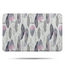Pink and Grey Watercolor Feather Pattern Bathroom Rugs Mat,Non Slip Microfiber Bathroom Rug,Rubber Backing,Soft Bathroom Mats for Bathroom Floor,Tub and Shower,17x27in(43x68cm)