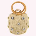 thumbnail image 1 of Bolsas Con Asa Superior Bolsa Mujer Bolsas Casual Rhinestone Straw Woven Clutch Beach Purse Beige Ndcxsfigh Para Estrenar, 1 of 8